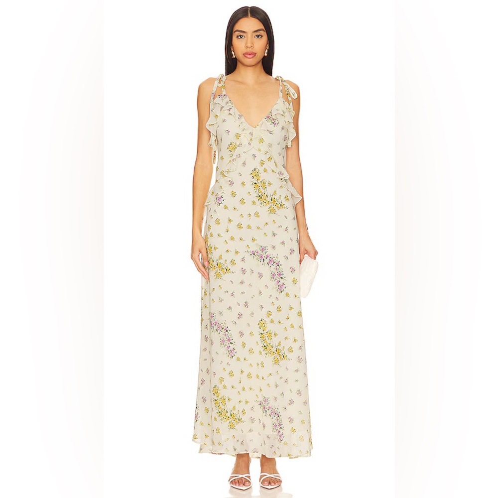 Steve Madden Adalina Yellow Maxi floral dress X-Large maternity photoshoot
